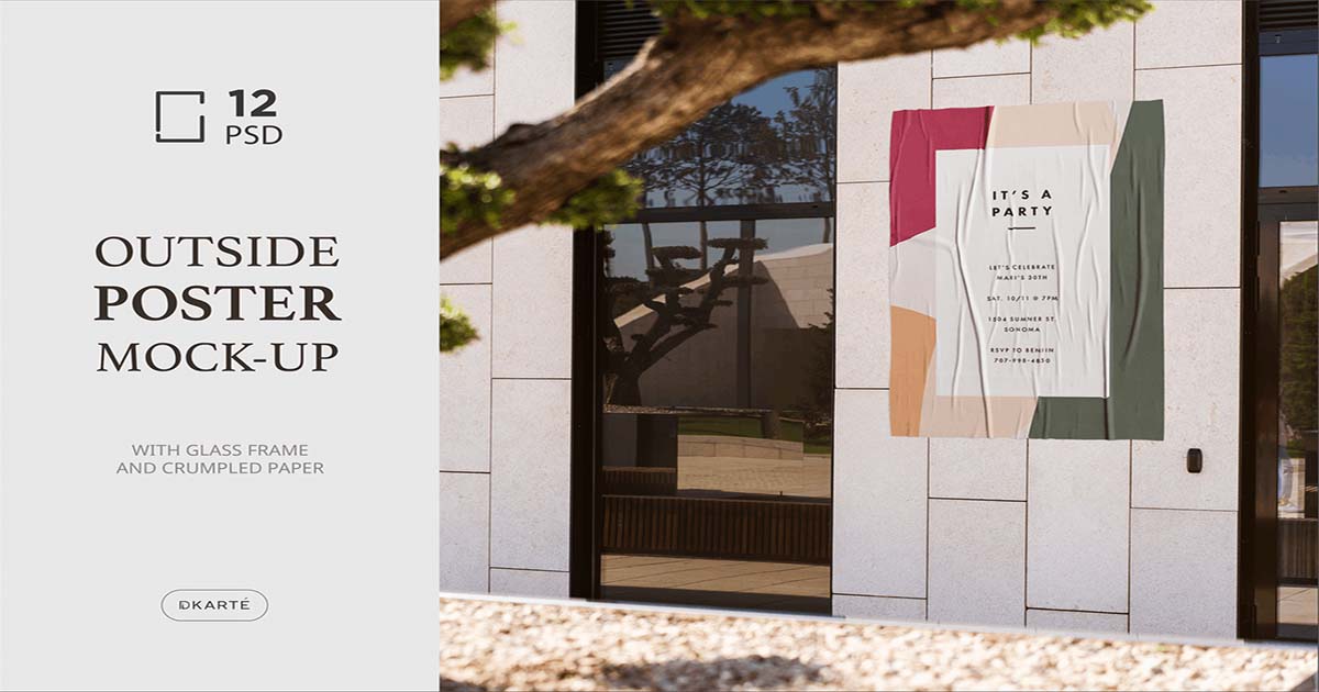 Miễn Phí Tải Về Mockup Poster, Banner, Logo Quảng Cáo Ngoài Ngoài Trời 2021