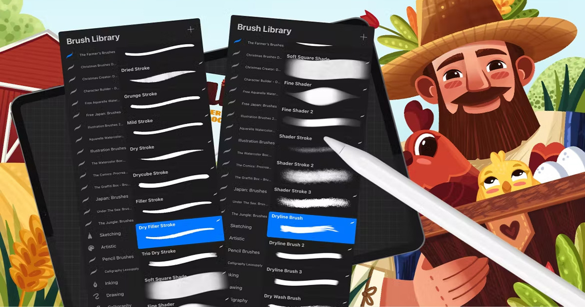 Tải 5 Brush Procreate Siêu Chất Lượng Để Vẽ Minh Họa 2022