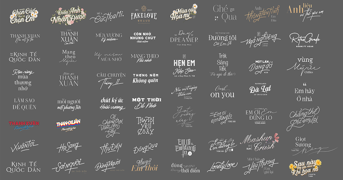 Chia Sẻ Bộ Typography "Thanh Xuân" PNG Đã Tách Nền Để Ghép Vào Ảnh